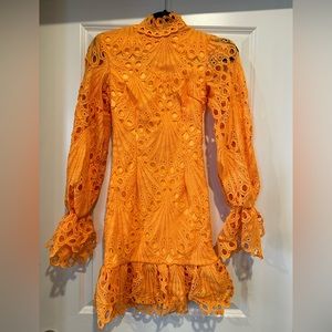 Pretty Little Thing neon orange mini dress. XXS